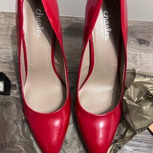 NEW Charles David Glossy Patent Red Heels